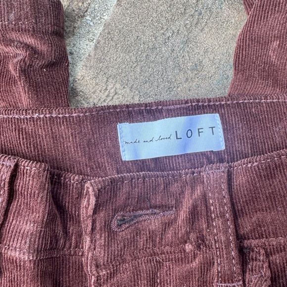 LOFT Women's Straight Leg Corduroy Jeans in Deep Burgundy - Picture 2 of 3